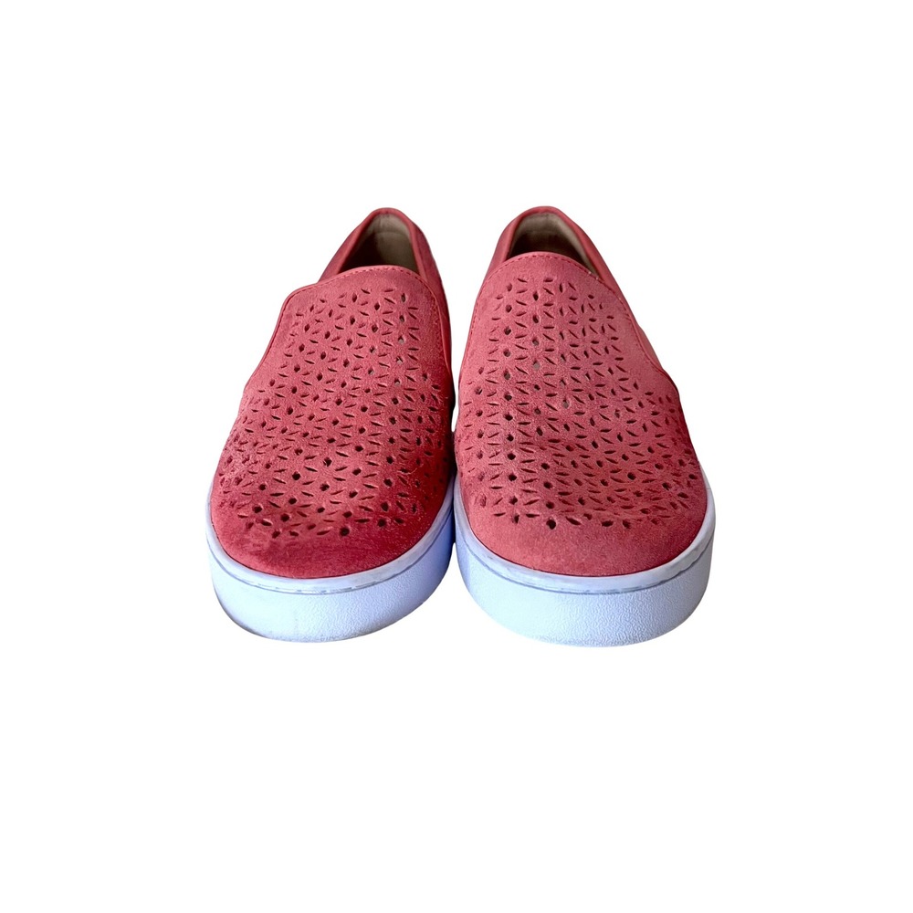 Vionic Beach Kani Coral Pink Suede Laser Cut Slip On Comfort Sneakers Womens 8 - Picture 3 of 8